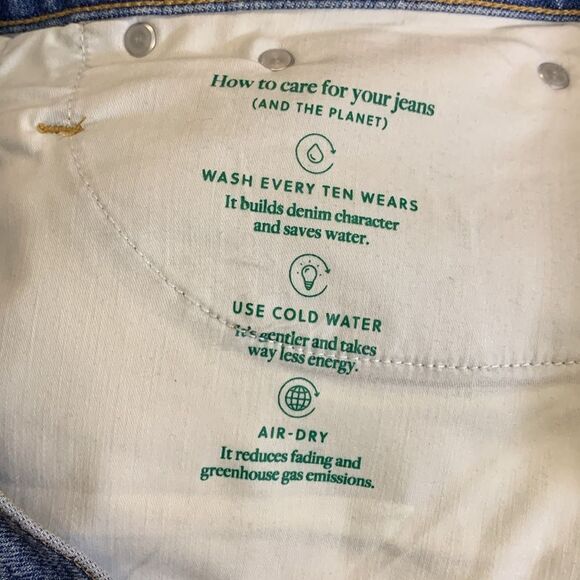 J. Crew Lakeshore Blue Denim Slim Wide Leg Frayed Hem Crop Jeans Size 32/14 US - Picture 15 of 16